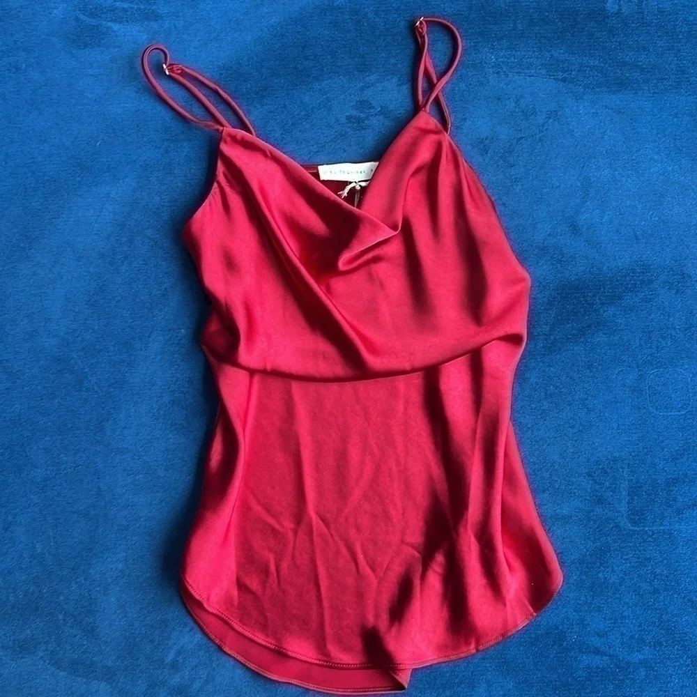 NWT draped cami holiday cherry Red base layer winter‎ glam small